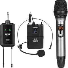 Wireless Microphone Set with Receiver, Mute & Battery Indicator for All Events