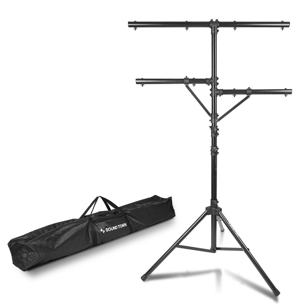 Sound Town DJ Lighting Stand, Height Adjustable, Holds 6 Cans, 9 Ft. (STLS-M09)