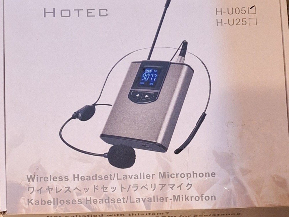 HOTEC UHF Wireless Headset Microphone/Lavalier Lapel Mic with Bodypack Silver