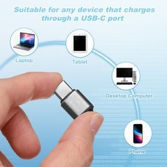 2 Pcs Microphone Blocker, USB Type C Audio Blocker, Dark Grey