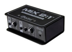 Radial MIX2.1 2-Ch Stereo to Mono Mixer Passive TRS and XLR Inputs/Output