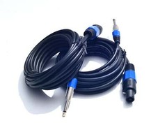 2pack 25 ft Speakon to 1/4″ Male Speaker Cables, Professional Audio Amplifier