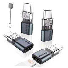 Pack Lightning to USB C Charging Adapter for iPhone 4 Space Grey