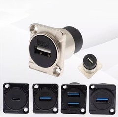 Panel Mount D Type USB 3.0/2.0 Female to Female Connector Jack Socket Adapter