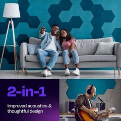 Acoustic Panels 12-Pack – 14″X12.1″X0.4″ Soundproof Wall Panels – High Densit…