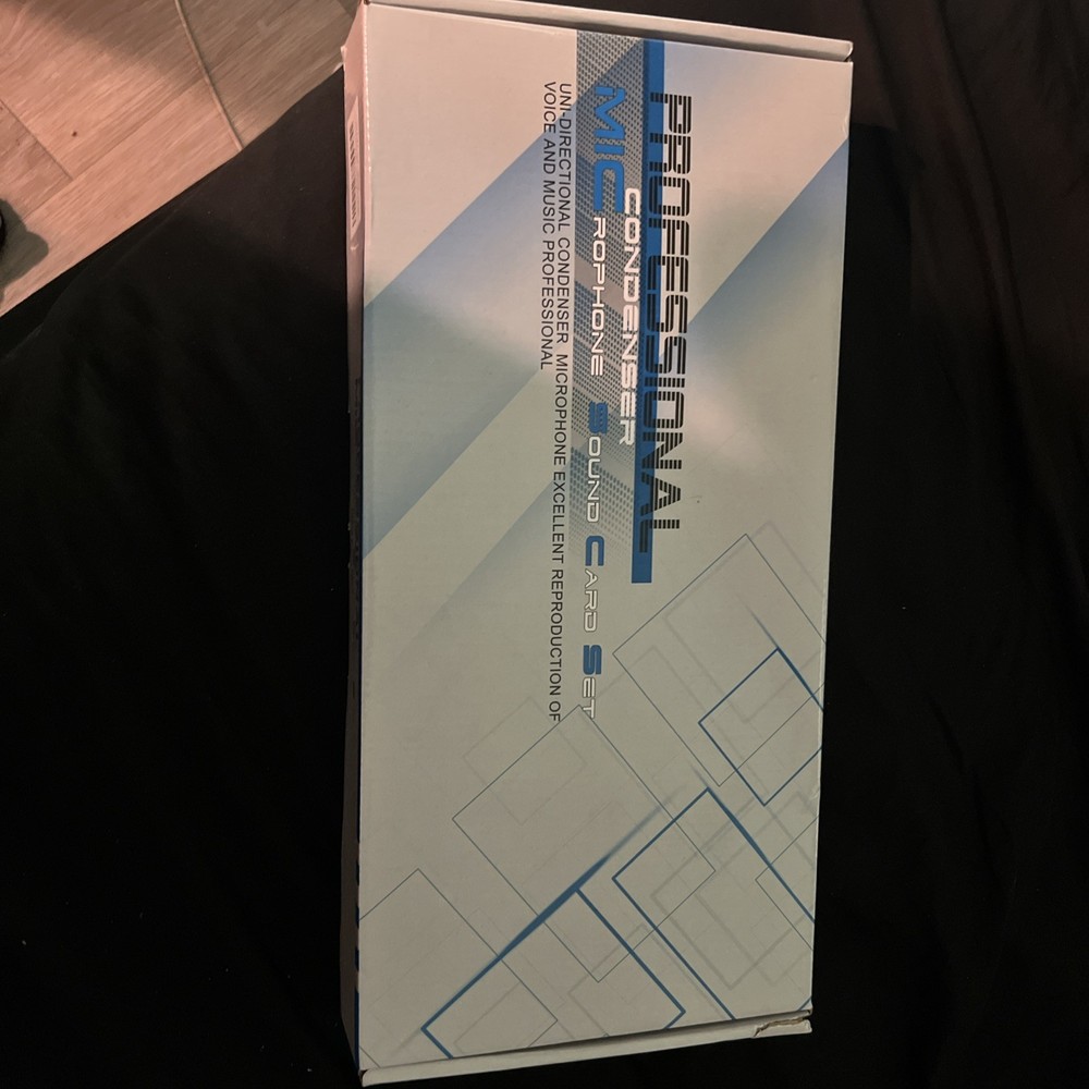 New in box Condenser And Microphone Sound Card Set