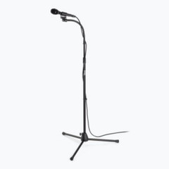 Mic Stand with Flexible Gooseneck + Shock-Mount Wireless Microphone Clip
