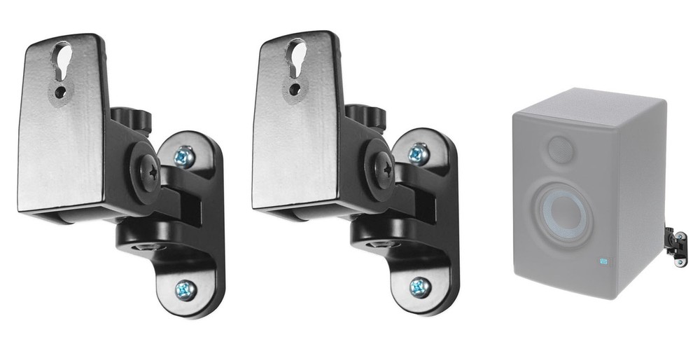 (2) Hidden Wall Mount Swivel Brackets For Presonus Eris E4.5 Studio Monitors