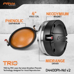 PRV D4400Ph-Nd v2 Phenolic 400 Watts 2″ Horn Driver Neodymium + WGP14-50X Blue