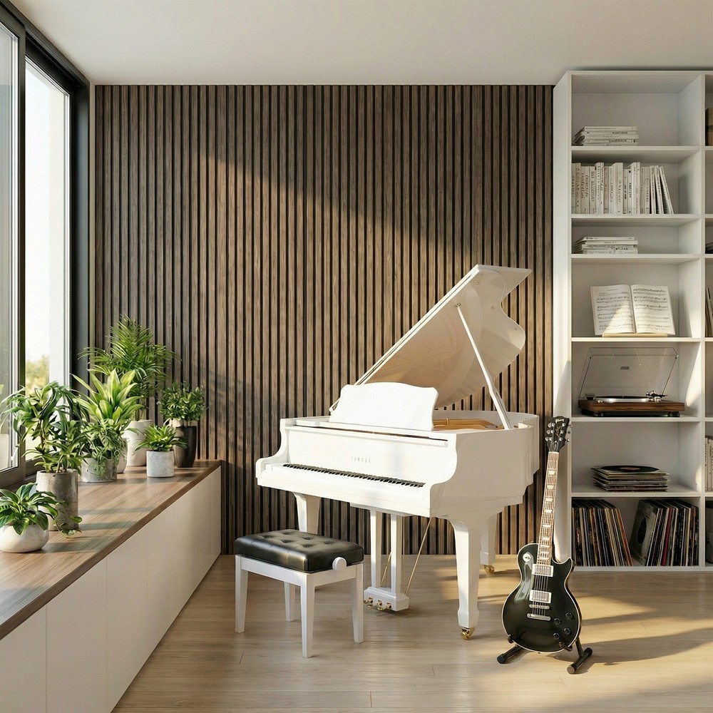4 Pack Acoustic Wall Panels, 47″ x 24″ Wood Wall Panels, Walnut
