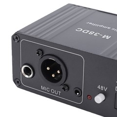Microphone Preamp High Gain Adjustable For Professional Recording Black For