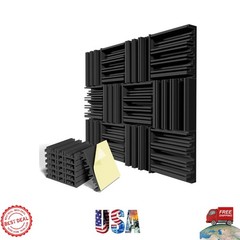 12 Pack Self-Adhesive Sound Proof Foam Panels – 12x12x2 Inch Acoustic Solution