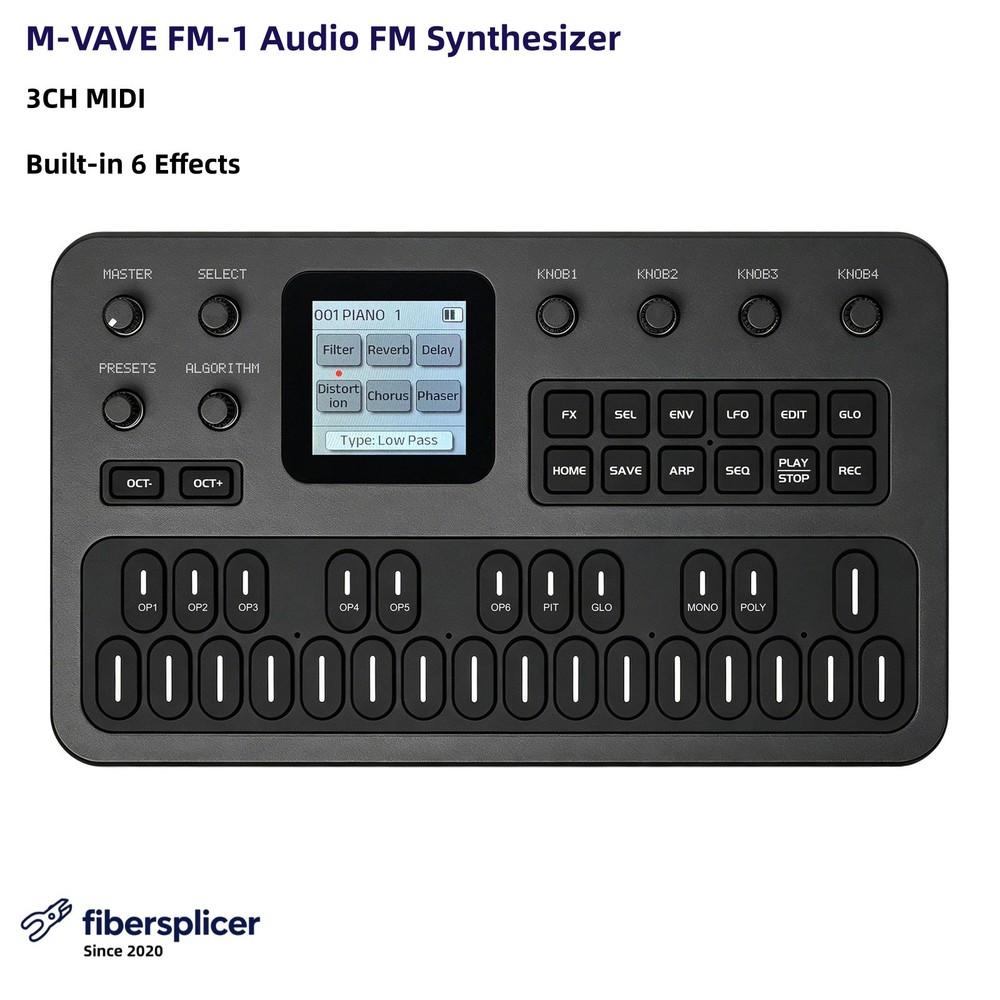 M-VAVE FM-1 Audio FM Synthesizer 3CH MIDI Built-in 6 Effects 3.5mm Output -NEW