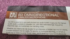 § Countryman B3 Omnidirectional Lavalier Mic w/ OEM Soft Case • TA4F Shure Plug