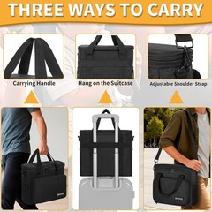 4 Slots Wireless Microphone Case with Foam, Microphone Carry Travel Bag with …