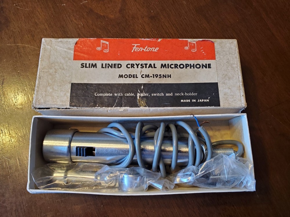 Fentone Slim Lined Crystal Microphone CM-195NH Japan