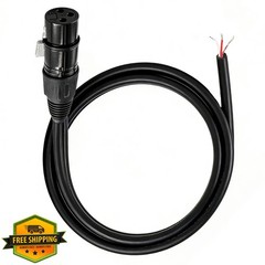 FUSIONWIS 3PIN XLR Female to Bare Wire Cable 0.5M Pigtail