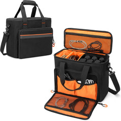 6 Slots Wireless Microphone Carrying Case, Mic Storage Bag with Thick