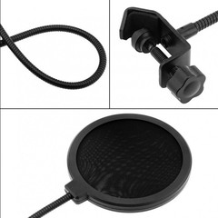 Mic Pop Filter Screen for Microphones Vocal Recording Live – Gooseneck Clamps