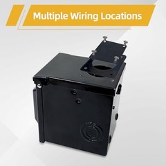 RV/EV 50 Amp 125/250 Volt Power Outlet Box, Waterproof Lockable Black 50Amp