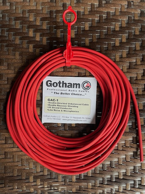 Gotham GAC-1 Unbalanced Instrument Cable- RED -23 Feet