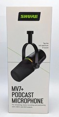 SHURE MV7+ Black Dynamic Podcast Microphone with USB-C & XLR Outputs MV7+