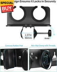Multi Microphone Holder with Universal Clamp, Securely Holds 2 Wired or Wireless