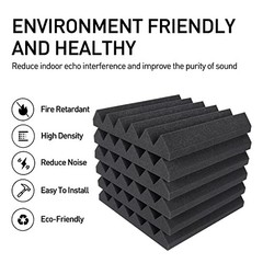 24 Packs Acoustic Foam Panels Soundproofing Foam 2″ X 12″ X 12″ 24 Pack Wedge