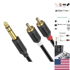 Audiowave Series 9FT Tangle-Free TRS to RCA Stereo Cable – Crystal Audio Quality