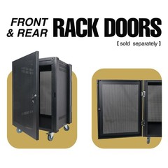 Sound Town 12U Universal Steel Rack, w/ 3″ Locking Casters (STRK-M12U)