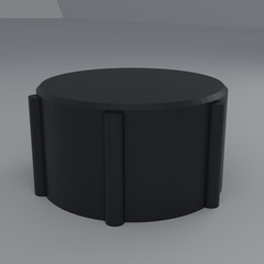 3D Printed Control Knob Knurled 6.35mm D-Shaft Bore Black PETG