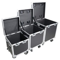 3 ATA Utility Trunk Road Case with Wheels 1 Large, 1 Mid & 1 Small Case