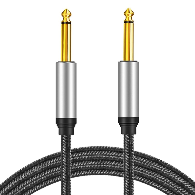Guitar Instrument Cable 1/4in to 1/4in TS Straight Male to Male 6.35mm Mono Jack