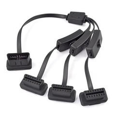 OBD2 OBDII 1 to 3 Ultra Low Profile 16 Pin Male to Flat 1 to 3 with Switch