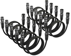 XLR Cables 1.5 Ft 10 Packs Male to Female Microphone Cable with 3Pin Balance…