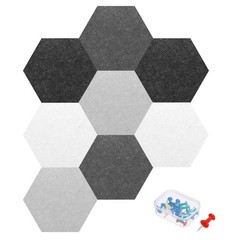 Acoustic Panel with 15 Push Pins (Black,Dark Gray,Light Gray,White)