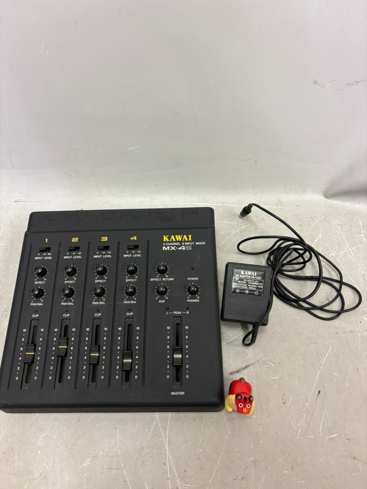 KAWAI MX-4S 4 Channel 8 Input Audio Mixer Working with AC Adapter from Japan