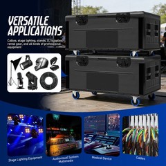 44″x22″x25″ Heavy Duty ATA Cable Trunk Flight Case Stackable for DJ Stage Gear