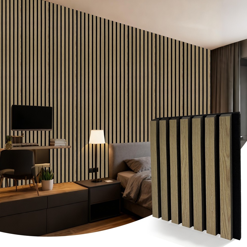 4PCS MDF Wood Acoustic Slats 30x30cm 11.8″x11.8″ – Studio/Home Theater Sound Pan