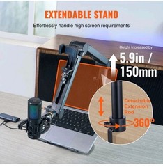 VEVOR Microphone Boom Arm with Desk Mount 360° Rotatable Adjustable Mic Stand