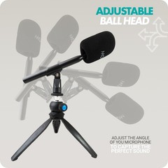 HMT-2 Tabletop Tripod Microphone Stand for Handheld Wireless Mic Adapters
