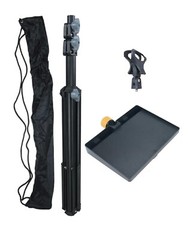 LINCO Adjustable Microphone Mic Stand with Clamp-On Rack Tray & Carrying Bag