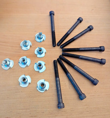 8pc Thick Baffle Speaker Mounting Bolts 1/4-20 x 2.5″ Long Black Oxide +Tee-Nut