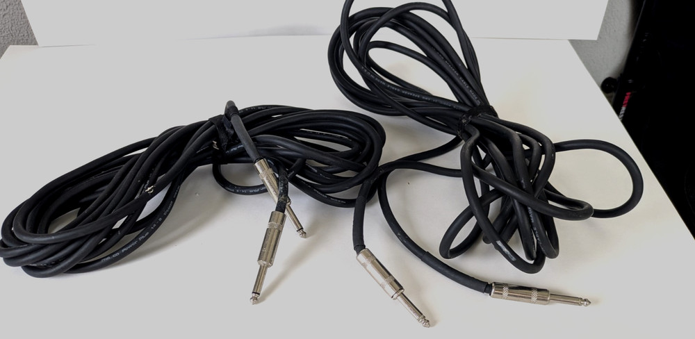 Lot of 2 Heavy Duty 20′ Speaker Cables 14 AWG Pro Co Power Plus & VTG Audio
