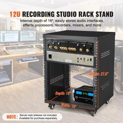Uimoso 12U AV Rack Stand 500 lbs Capacity Network Stereo Recording Studio Rack