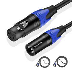 XLR Cables, Microphone Cables 3Ft 2 Pack, Heavy Duty Balanced XLR Speaker Cable