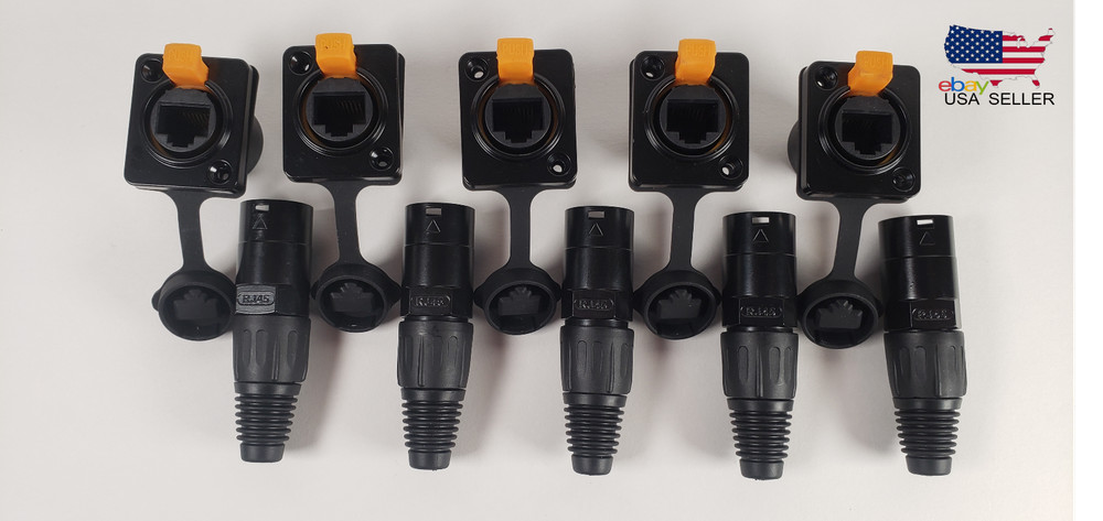5x EtherCON RJ45 Male/Female Connector Combo