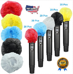 100Pcs Disposable Microphone Covers Non-Woven Windscreen Sleeve for KTV Karaoke