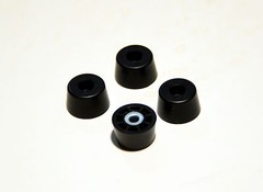 4 SMALL EXTRA TALL ROUND RUBBER FEET .437 H X .750 D RADIO MADE IN USA- FREE S&H