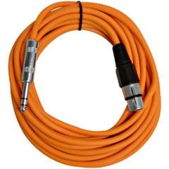 SEISMIC AUDIO – 25 Ft Orange XLR Female to 1/4″ TRS Patch Cable Snake Cords